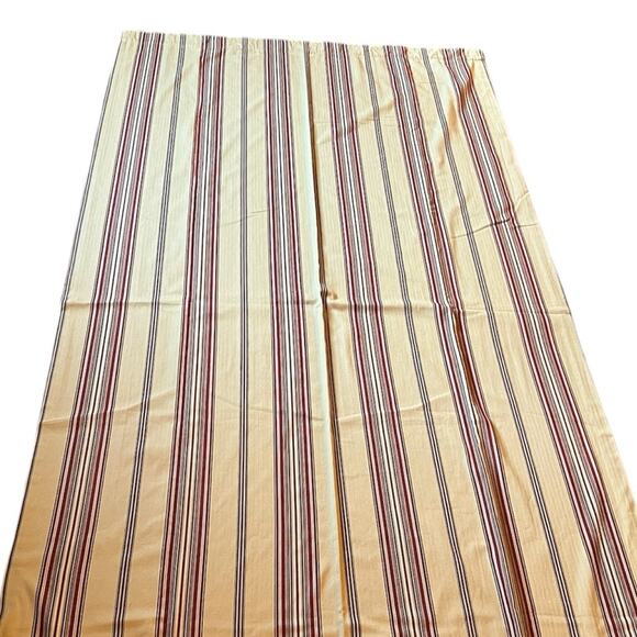 Pottery Barn Stripe Montgomery Drapes Curtains Herringbone Cotton Golden Tan - Picture 3 of 15
